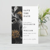 Elegante Moderne schicke Botanische Blumenhochzeit Save The Date (Stehend Vorderseite)