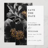 Elegante Moderne schicke Botanische Blumenhochzeit Save The Date (Vorne/Hinten)