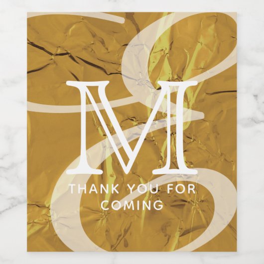 Elegante Moderne schicke Double Monogram Gold Viel Weinetikett (Einzelnes Label)