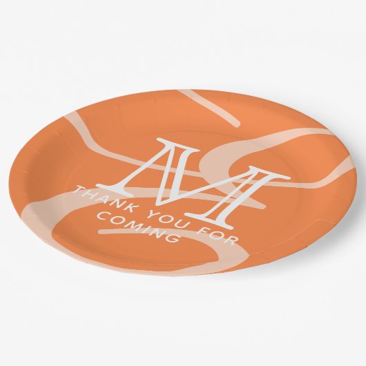 Elegante moderne schicke Double Monogram Vielen Da Pappteller (Schrägansicht)