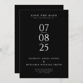 Elegante moderne schicke Hochzeit retten das Datum Save The Date (Vorne/Hinten)