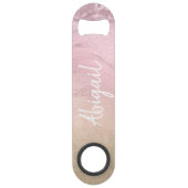 Elegante moderne schicke ombre Rose Gold Glitzer M Speed Flaschenöffner (Vorderseite)