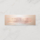 Elegante Moderne, schicke Rose Mini Visitenkarte (Rückseite)