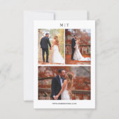 elegante moderne schicke Schrift 4 Fotos Hochzeit Einladung (Rückseite)