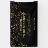 Elegante moderne schicke, schwarze goldene Hochzei Banner (Vertikal)