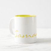 elegante, moderne schicke, trendige, monogramm gel zweifarbige tasse (Vorderseite Links)