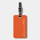 elegante, moderne schicke, trendige Monogramm-Oran Gepäckanhänger (Vorderseite vertikal)