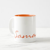 elegante, moderne schicke, trendige Monogramm-Oran Zweifarbige Tasse (Vorderseite Links)