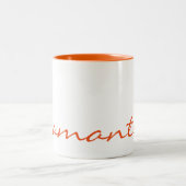 elegante, moderne schicke, trendige Monogramm-Oran Zweifarbige Tasse (Mittel)