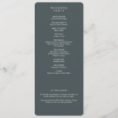 Elegante Moderne Schiefergraue Hochzeit Programm (Rückseite)