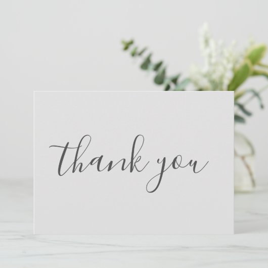Elegante moderne Schlichte Handschrift Dankeskarte (Stehend Vorderseite)