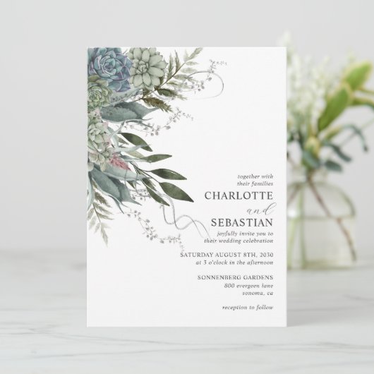 Elegante, moderne, schmackhafte Blumenzwiebeleinla Einladung (Stehend Vorderseite)