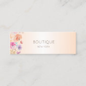 Elegante moderne, schmale, Aquarellfarben-Blume Mini Visitenkarte (Vorderseite)