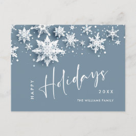 Elegante Moderne Schneeflocken Weihnachten Postkarte