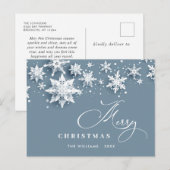 Elegante Moderne Schneeflocken Weihnachten Postkarte (Vorne/Hinten)