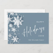 Elegante Moderne Schneeflocken Weihnachten Postkarte (Vorne/Hinten)