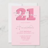 Elegante moderne Schrift 21. Geburtstag Einladung (Vorderseite)