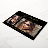 Elegante moderne Schrift | 2 Foto Grad Bekanntgabe Folieneinladung (Gedreht)