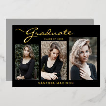 Elegante moderne Schrift | 3 Foto Grad Bekanntgabe