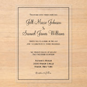 Elegante moderne Schrift Acryleinladungen (Vorderseite)