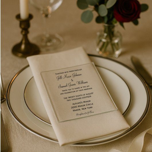 Elegante moderne Schrift Acryleinladungen