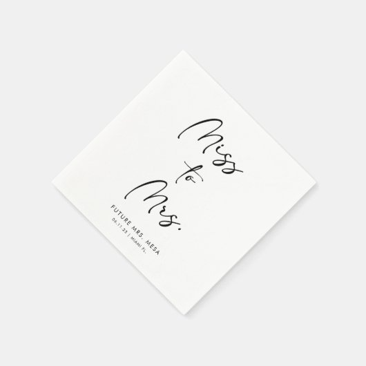 Elegante moderne Schrift | Brautparty Paper Napkin Serviette (Ecke)