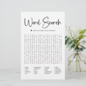 Elegante moderne Schrift | Bridal Word Search Game (Stehend Vorderseite)