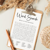 Elegante moderne Schrift | Bridal Word Search Game