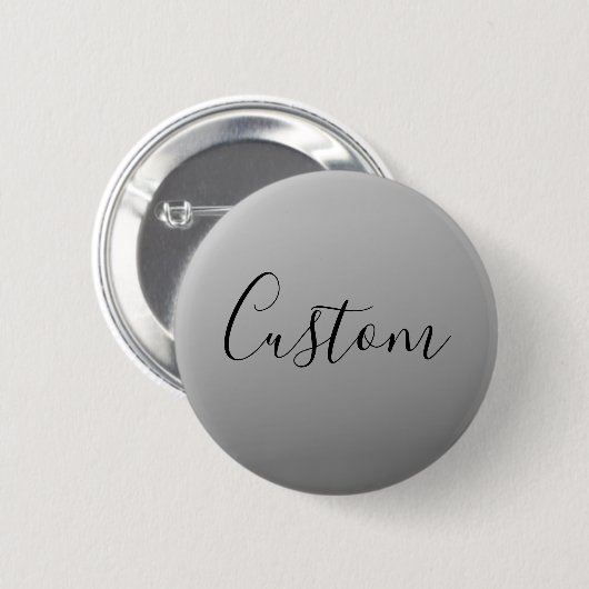 Elegante moderne Schrift editierbarer schwarzer Te Button (Vorne & Hinten)
