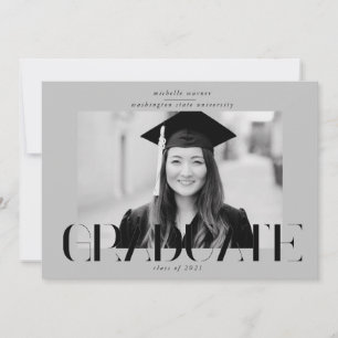 elegante moderne Schrift Graduierungsankündigung Einladung
