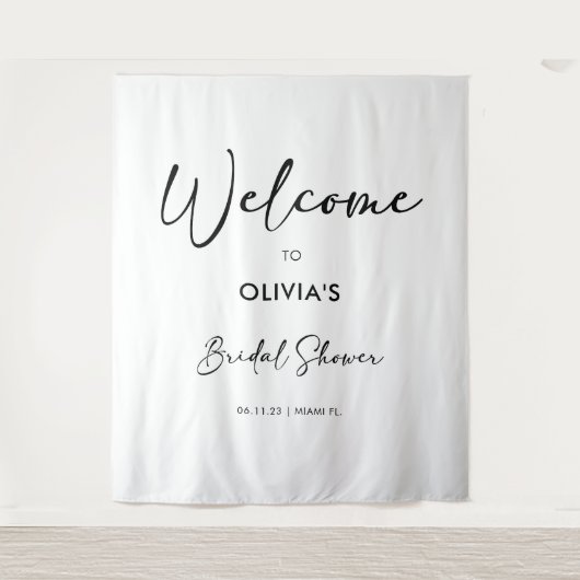 Elegante moderne Schrift | Hintergrund des Brautpa Wandteppich (Vorderseite)