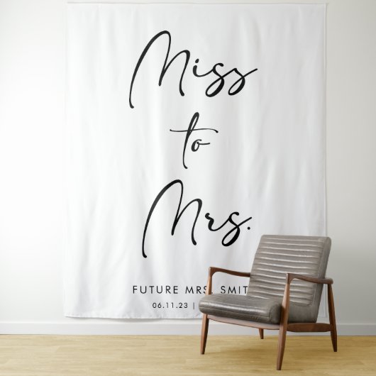 Elegante moderne Schrift | Hintergrund des Brautpa Wandteppich (Beispiel)