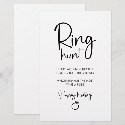 Elegante moderne Schrift | Ring Hunt Game Sing (Vorne/Hinten)