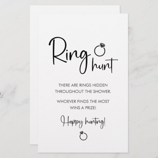 Elegante moderne Schrift | Ring Hunt Sing (Vorne/Hinten)