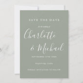 Elegante moderne Schrift Save The Date (Vorderseite)