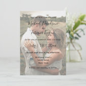 elegante moderne Schrift voll verblassten Foto Hoc Einladung (Stehend Vorderseite)