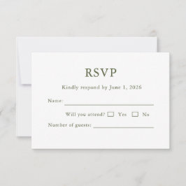 Elegante moderne Schriftart klassische RSVP-Karte  RSVP Karte
