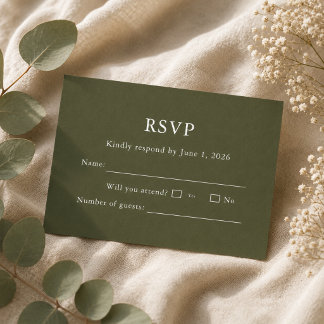 Elegante moderne Schriftart klassische RSVP-Karte RSVP Karte
