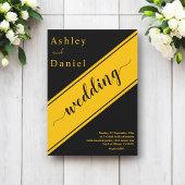 Elegante moderne Schwarz-Gold Delikatessen Einladung