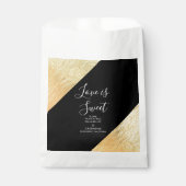 Elegante Moderne Schwarz & Gold Hochzeit Geschenktütchen (Vorderseite)