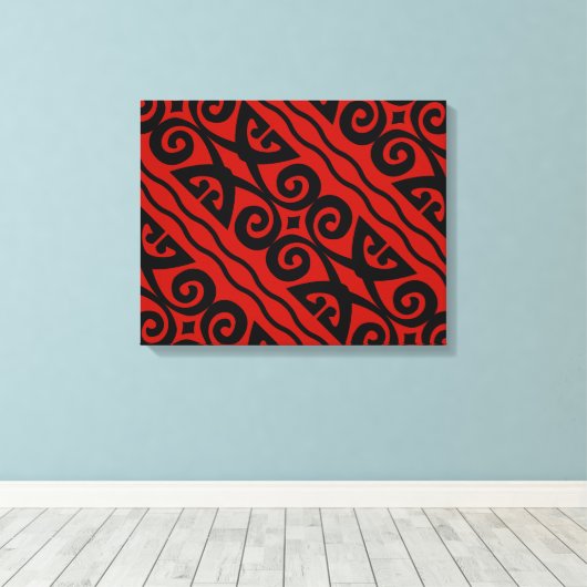 Elegante Moderne Schwarz-Rote Leinwand Kunst, Dich (Insitu (Holzboden))
