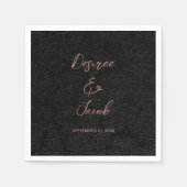 Elegante Moderne Schwarz und Rose Gold Einfache Bl Serviette (Vorderseite)