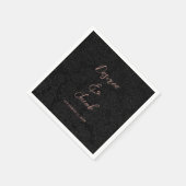 Elegante Moderne Schwarz und Rose Gold Einfache Bl Serviette (Ecke)
