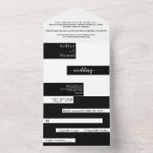 Elegante, moderne Schwarz-Weiß-Chic-Hochzeit All In One Einladung (Innen Boden)
