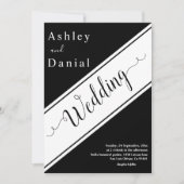 Elegante, moderne Schwarz-Weiß-Chic-Hochzeit Einladung (Vorderseite)