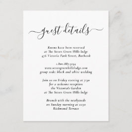 Elegante moderne Schwarz-Weiß-Einschließkarte Begleitkarte