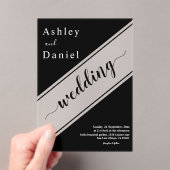 Elegante, moderne Schwarz-Weiß-Hochzeit Acryleinladungen (Insitu (Handheld))