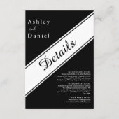 Elegante, moderne Schwarz-Weiß-Hochzeit Begleitkarte (Vorderseite)