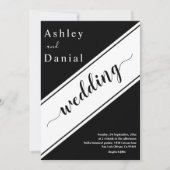 Elegante, moderne Schwarz-Weiß-Hochzeit Einladung (Vorderseite)