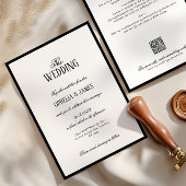 Elegante, moderne Schwarz-Weiß-Hochzeit Einladung